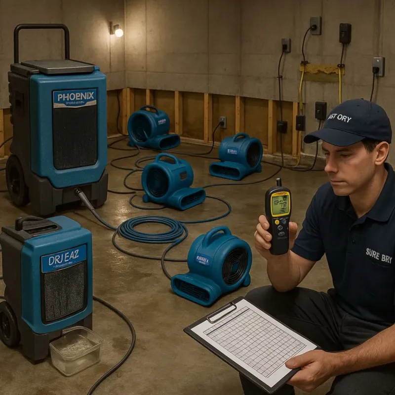 Structural Drying and Dehumidification process in Holtville, CA